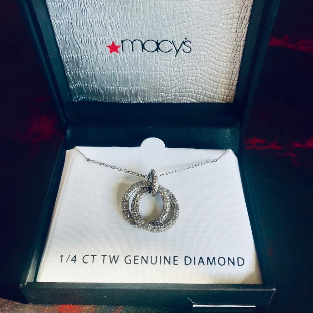 Silver and diamond Unity necklace